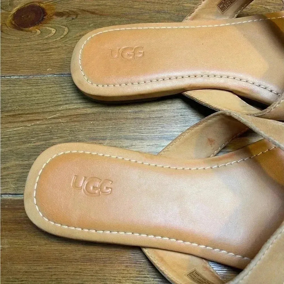 UGG | Tuolumne 1112870 | Almond Leather Sandals | Flip-Flops Women’s 8.5 - Picture 2 of 4